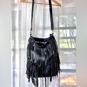 HANDMADE 100% LEATHER - CROSSBODY FRINGE BOHO BAG